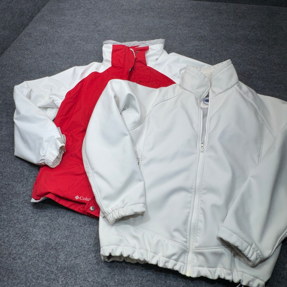 Columbia Jacket Womens XL Red White Omni-Tech Interchange 3-in-1 Ski Softshell